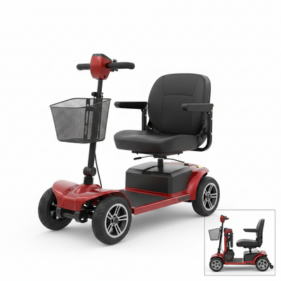 Lightweight Airline Approved Mobility Scooter for Seniors Adults, Foldable Portable Electric Mobility Scooter, 384WH Removable Lithium Batteries Motorized Scooter 15 Miles Travel 265Lb Capacity