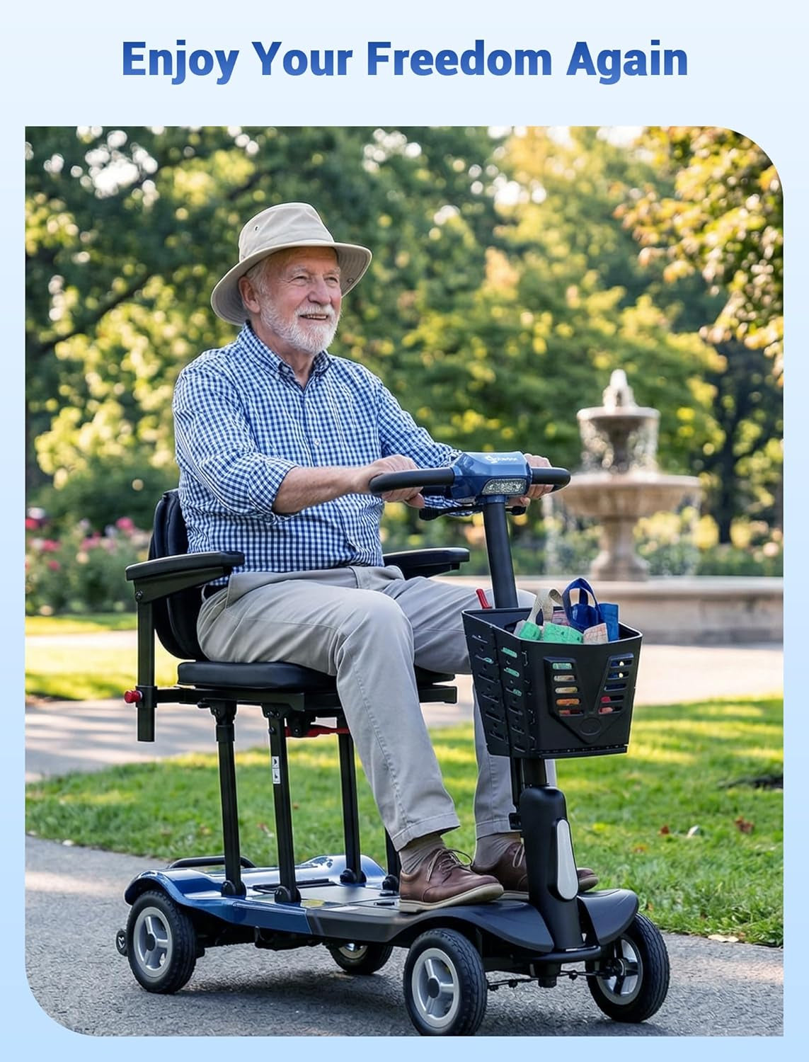 Ultra Lightweight Mobility Scooter for Adults, 36 Lbs Foldable Electric Scooter with Dual Lithium Batteries, 22 Miles Range Portable Travel Scooter for Seniors, Airline Approved