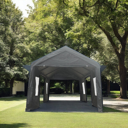 12 x 20 ft Enclosed Carport Shelter | Heavy-Duty Frame