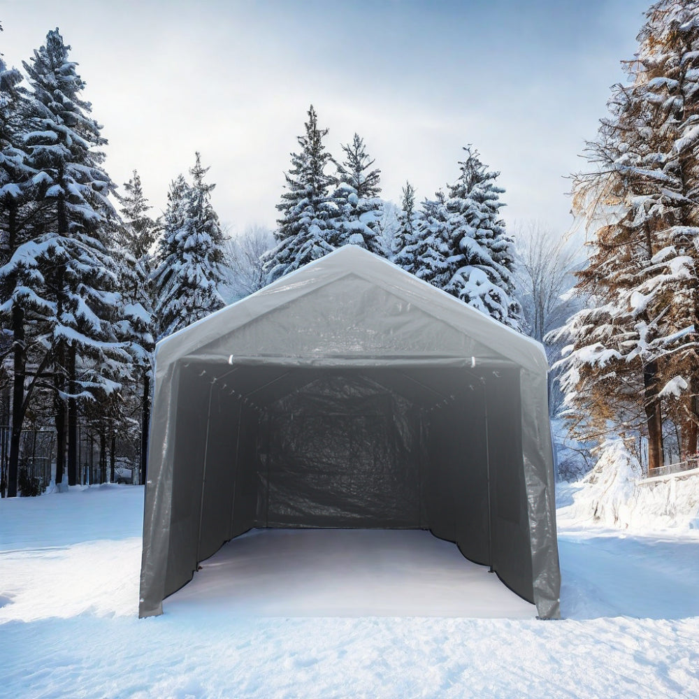 12 x 20 ft Enclosed Carport Shelter | Heavy-Duty Frame
