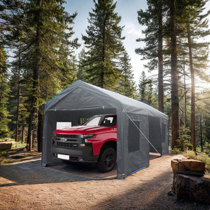 12 x 20 ft Enclosed Carport Shelter | Heavy-Duty Frame