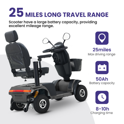 S500 Heavy-Duty Mobility Scooter | 25-Mile Range