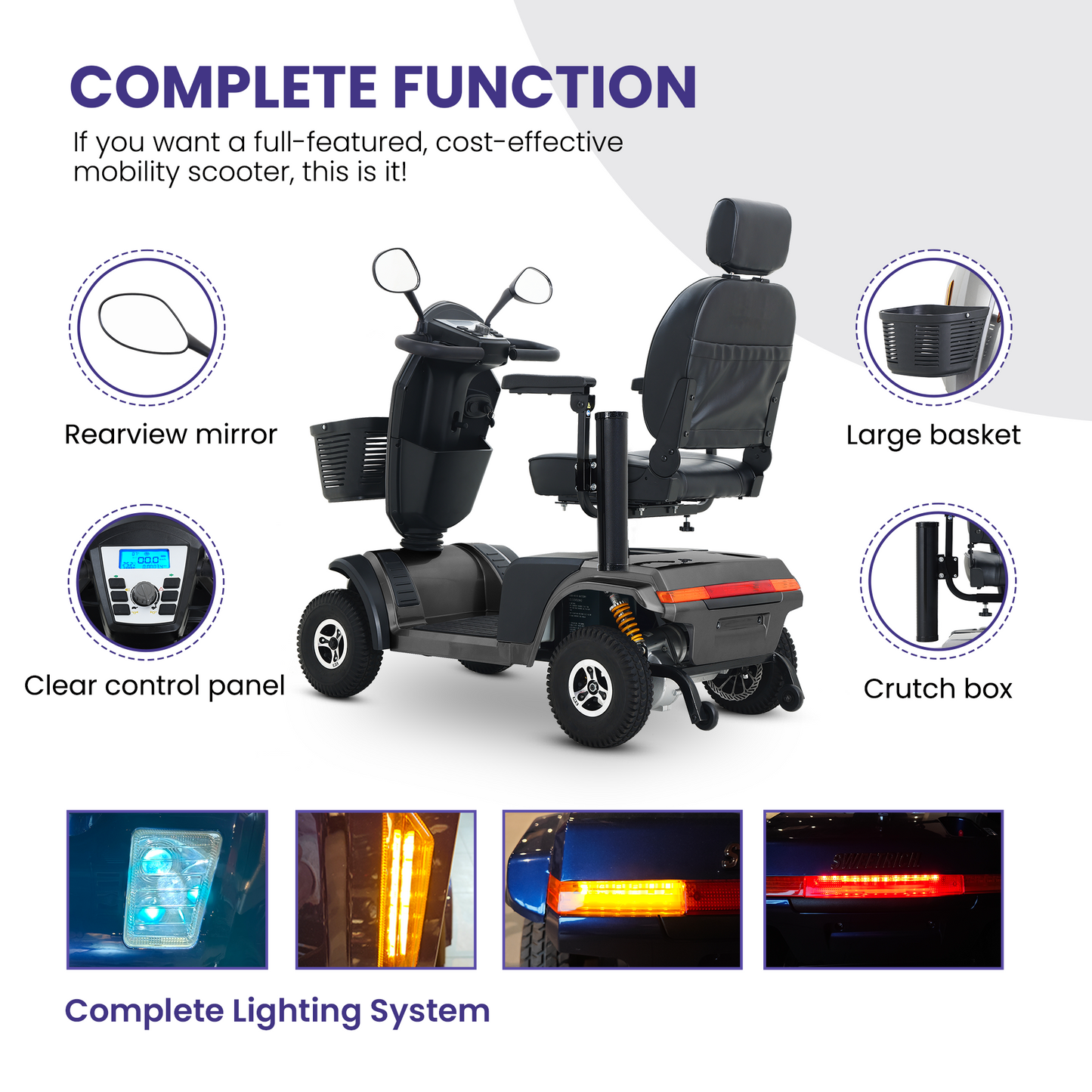 S500 Heavy-Duty Mobility Scooter | 25-Mile Range