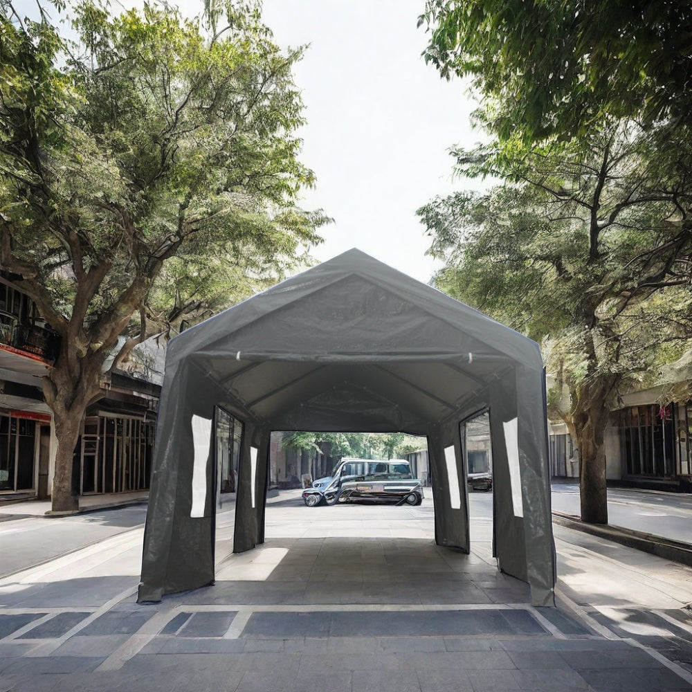 12 x 20 ft Enclosed Carport Shelter | Heavy-Duty Frame