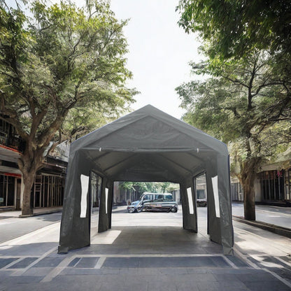 12 x 20 ft Enclosed Carport Shelter | Heavy-Duty Frame