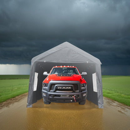 12 x 20 ft Enclosed Carport Shelter | Heavy-Duty Frame