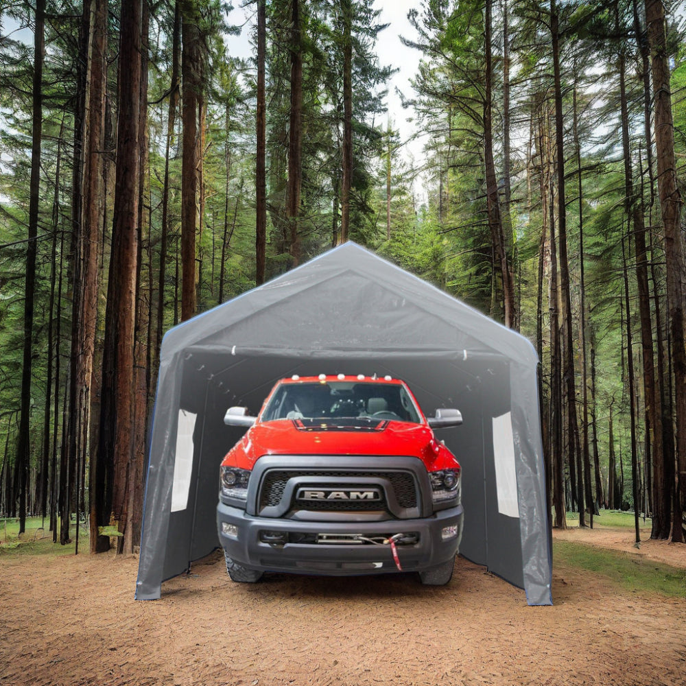 12 x 20 ft Enclosed Carport Shelter | Heavy-Duty Frame