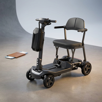 37.5Lb Lightweight Mobility Scooter for Seniors & Adults - Cruise & Airline Approved, Removable Lithium Battery, Foldable Portable Travel Motorized Scooter, No Assembly Needed, 12.4Miles Range, Black — Studio Shot