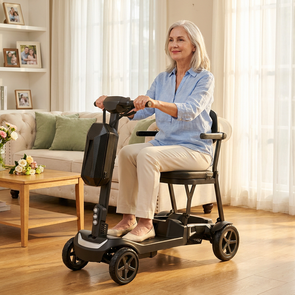 Lightweight Mobility Scooter Designed for Travel, 37.5 Lb Weight, 12.4 Mile Range, Airline Approved