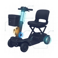 37.5Lb Lightweight Mobility Scooter for Seniors & Adults - Cruise & Airline Approved, Removable Lithium Battery, Foldable Portable Travel Motorized Scooter, No Assembly Needed, 12.4Miles Range, Black — How It Works