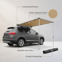 4.6 Ft. X 6.6 Ft. Car Side Awning, Retractable Vehicle Shade with UV50+ Waterproof Storage Bag, Suitable for Truck, SUV — infographic