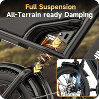 Electric Dirt Bike for Adults - Peak 1500W Electric Bikes, 48V/15.6Ah Ebike, 25-70 Mile(Pas Mode), 20 Inch All-Terrain Fat Tire Electric Motorcycle
