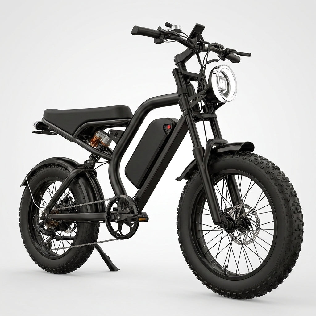 Electric Dirt Bike for Adults - Peak 1500W Electric Bikes, 48V/15.6Ah Ebike, 25-70 Mile(Pas Mode), 20 Inch All-Terrain Fat Tire Electric Motorcycle — Studio Shot