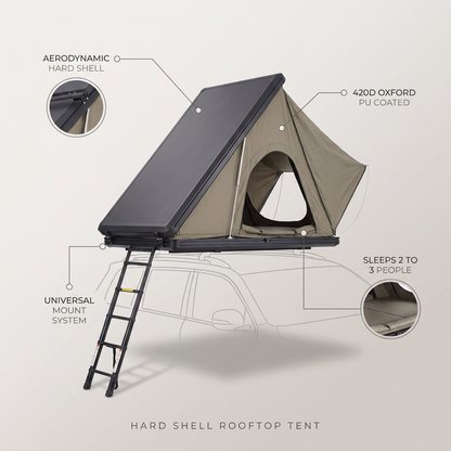 Hard Shell Rooftop Tent Pop-Up Tents 2-3 Person for SUV ‌Caravan Campervan — infographic