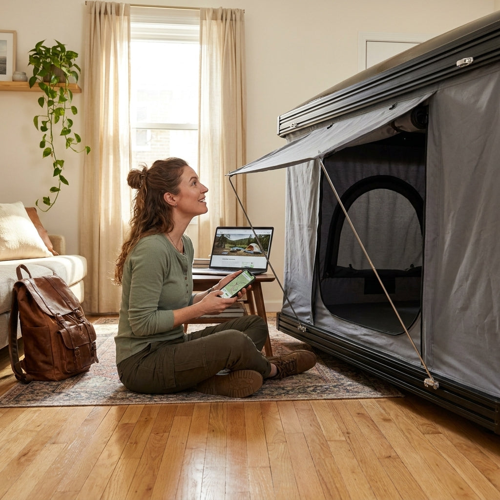 Hard Shell Rooftop Tent Pop-Up Tents 2-3 Person for SUV ‌Caravan Campervan — Lifestyle