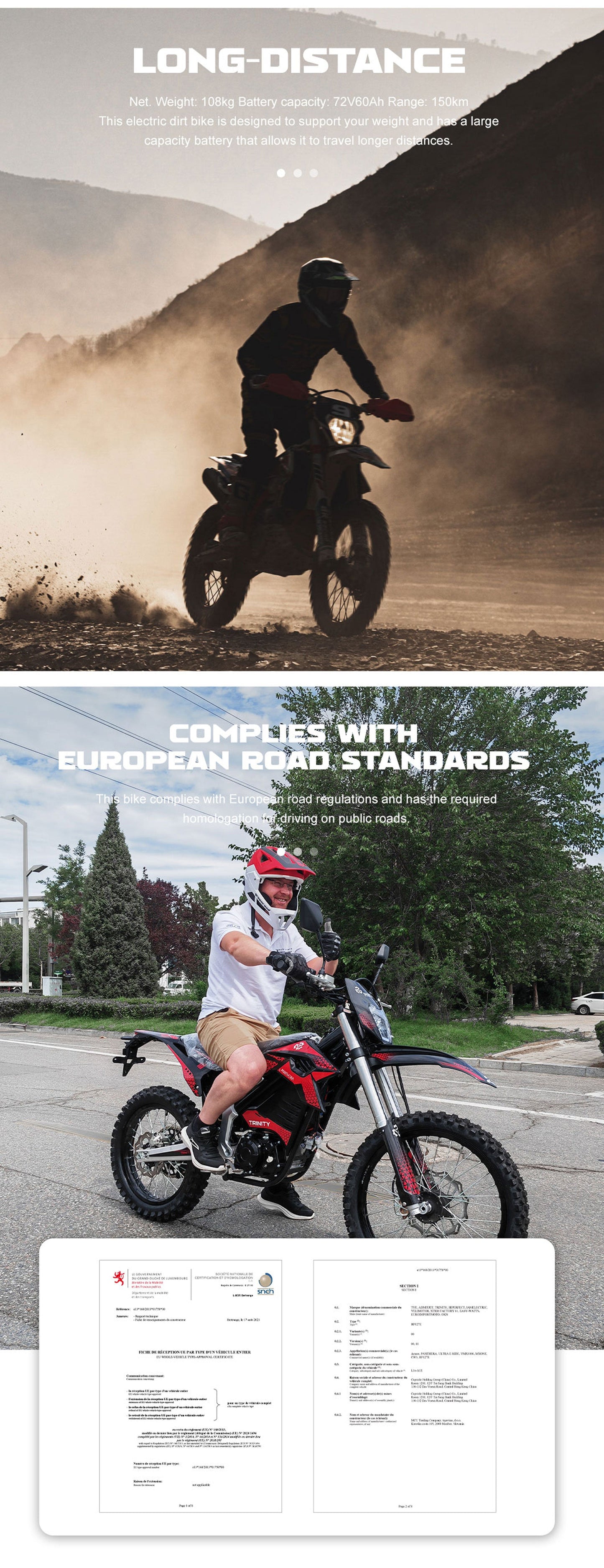 72V High Pro 12kW Electric Dirt Bike | 77 MPH, 50Ah Battery, 4-Speed Manual