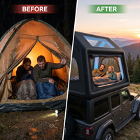 Rooftop Tent Designed for Year-Round Camping, Hard Shell Construction, Waterproof PU Coating, 2-Person — Before & After