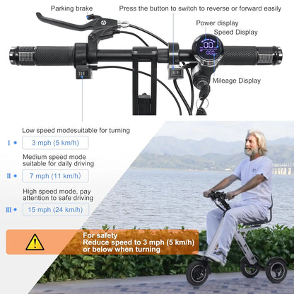 ES35 Foldable 3-Wheel Electric Mobility Scooter | Lightweight 250W