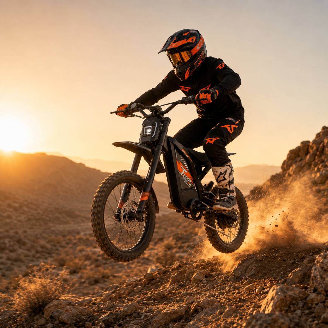 Ride Revolt T2000 Electric Dirt Bike-Style E-Bike | 3000W Peak, Up to 37 MPH