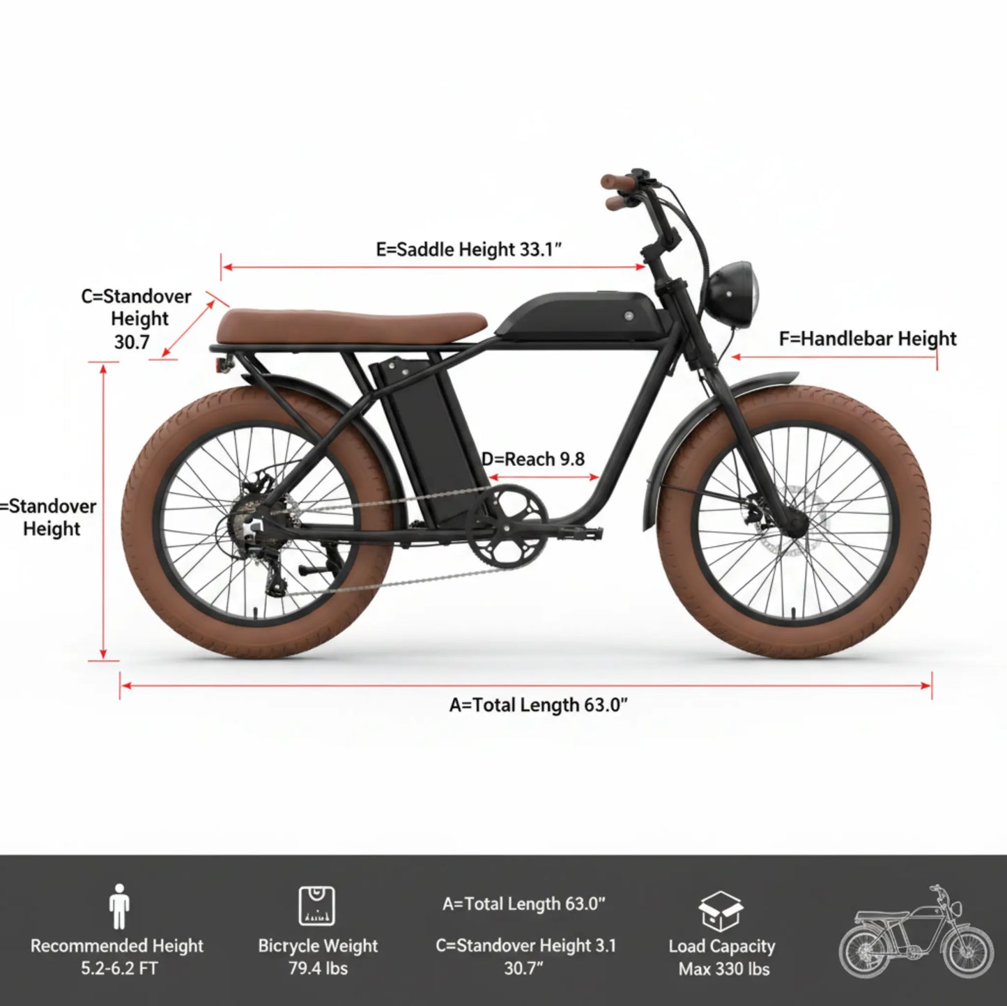 W16B 20" X 4" Fat Tire Electric Bike, 750W Motor Adult Ebike with 48V 15.6Ah Removable Battery, Electric Bicycle with 7 Speed, UL2849
