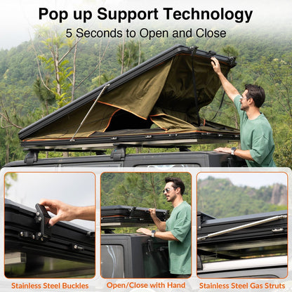 HEYFUN Adventurer Plus Hard-Shell Rooftop Tent | 2–3 Person with Awning