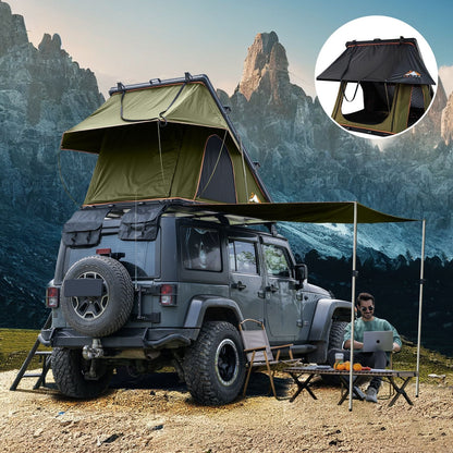 HEYFUN Adventurer Plus Hard-Shell Rooftop Tent | 2–3 Person with Awning