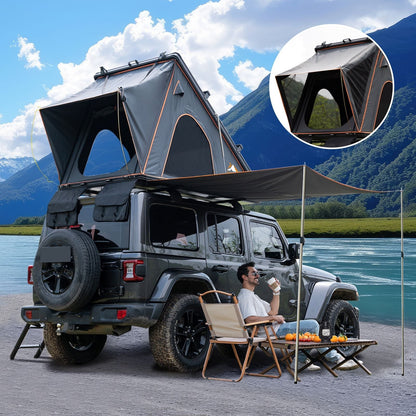 HEYFUN Explorer Plus Hard-Shell Rooftop Tent with Side Awning | 2–3 Person