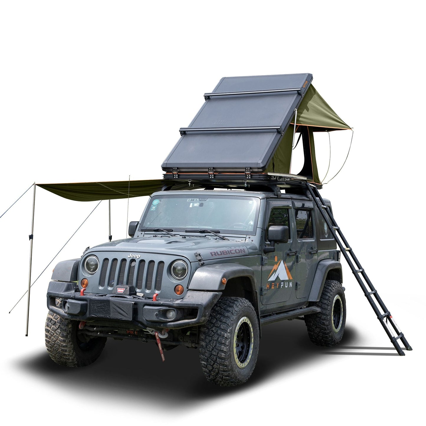 HEYFUN Adventurer Plus Hard-Shell Rooftop Tent | 2–3 Person with Awning
