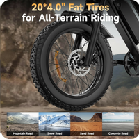 Electric Dirt Bike Built for All-Terrain Adventures, 1500W Peak Motor, 70 Mile Range, 20 Inch Fat Tires