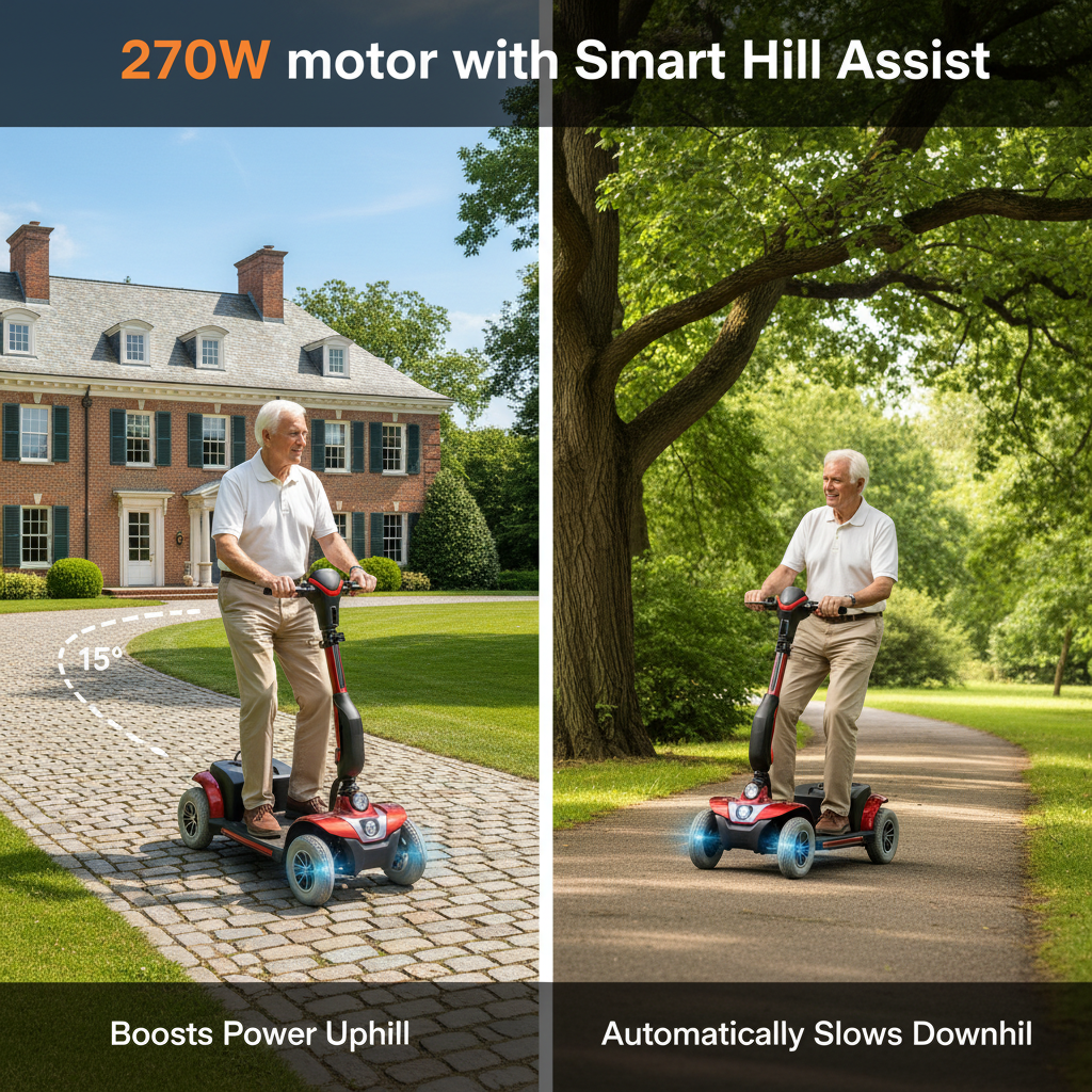 Lightweight Airline Approved Mobility Scooter for Seniors Adults, Foldable Portable Electric Mobility Scooter, 384WH Removable Lithium Batteries Motorized Scooter 15 Miles Travel 265Lb Capacity