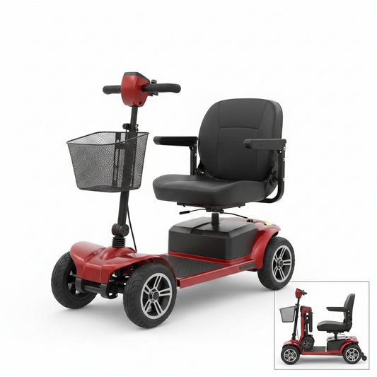 Lightweight Airline Approved Mobility Scooter for Seniors Adults, Foldable Portable Electric Mobility Scooter, 384WH Removable Lithium Batteries Motorized Scooter 15 Miles Travel 265Lb Capacity