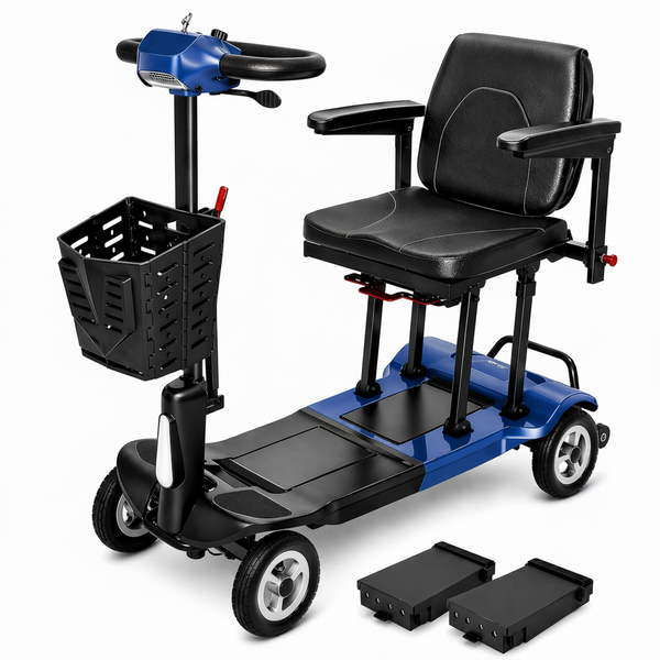 Ultra Lightweight Mobility Scooter for Adults, 36 Lbs Foldable Electric Scooter with Dual Lithium Batteries, 22 Miles Range Portable Travel Scooter for Seniors, Airline Approved