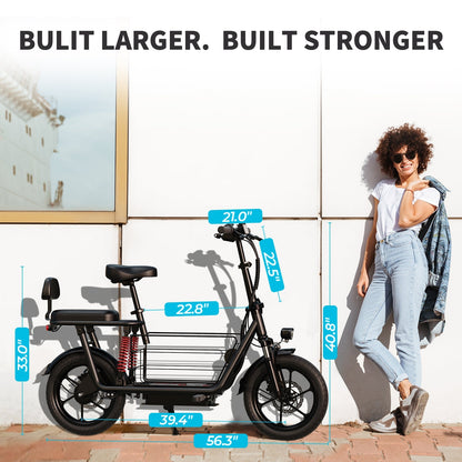 Windhorse C3 Max Electric Scooter | 500W, 40-Mile Range, Passenger Seat